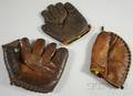 Three Vintage Leather Baseball Gloves