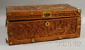Asian Export Brassmounted Carved Camphorwood Box