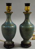 Pair of Japanese Cloisonne VaseTable Lamps