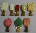 Eight Asian Hardstone Lamp Finials