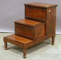 Georgian Mahogany Commode Bed Steps with Gilttooled Leatherinset Treads