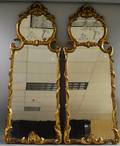Pair of Rococostyle Giltgesso and Etched Glass Mirrors
