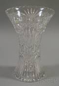 Large Colorless Cut Glass Vase