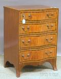 Diminutive Hepplewhitestyle Inlaid Mahogany Veneer Serpentine Fourdrawer Chest