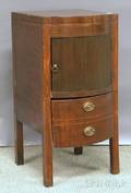 Georgian Inlaid Mahogany and Mahogany Veneer Bowfront Commode Cabinet