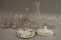 Eleven Pieces of Commemorative Colorless Pressed Pattern and Etched Blown Glass and Two Pieces of Pressed Milk Glass