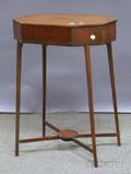 Regency Octagonal Inlaid Mahogany Lidded Sewing Stand