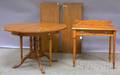 Thomasville Circular Walnut Veneer Pedestalbase Dining Table and a Pine Dressing Table