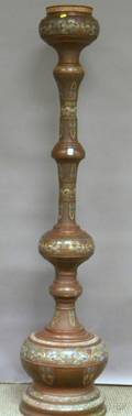 Chinese Champleve and Bronze Floor Lamp Base