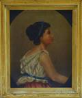 Framed Oil on Canvas Portrait of a Woman in Classical Dress
