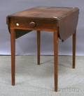 George III Inlaid Mahogany Dropleaf Pembroke Table with End Drawer