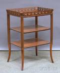 Burlwood Traytop Threetier Stand