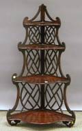 Georgianstyle Mahogany Fourtier Hanging Corner Whatnot
