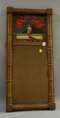 Federal Giltwood Splitbaluster Mirror with Reversepainted Glass Tablet Depicting a Young Girl