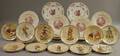 Set of Twelve French Transferdecorated Ceramic Plates a Set of Ten Wedgwood Queens Ware Plates and a Pair of Noritake Dresdoll P