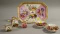 Eightpiece French Gilt and Handpainted Porcelain Tea Set