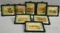 Set of Eight Comical Engravings of Hunting and Equestrian Mishaps