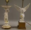 Two White Porcelain Figural Table Lamp Bases