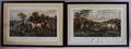 Two Framed Handcolored Engravings from Herrings FoxHunting Scenes