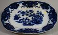 Large Scallopedged Flow Blue Porcelain Platter