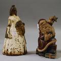 Painted Cast Iron Southern Belle Doorstop and a Modern Santa Claus Doorstop