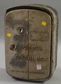 Vintage Painted Cast Metal Police Patrol Call Box