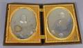 Molded Union Cased Daguerreotype Double Photographic Portraits of Mr and Mrs Crabtree of Hancock Maine