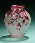 Legras Enamel Cameo Glass Vase