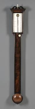 W  S Jones Mahogany Stick Barometer