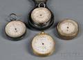 Four English Aneroid Pocket Barometers