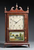 E Terry  Sons Mahogany Pillar and Scroll Clock