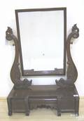 English classical revival mahogany shaving mirror mid 19th c