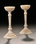 Pair of Ornamentally Turned Ivory Cups