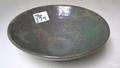 North Carolina jugtown pottery bowl with green and purple glaze