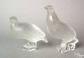 Two Lalique glass quail
