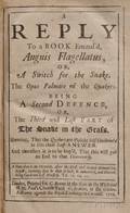 Leslie Charles 16501722 A Reply to a Book Entituld Anguis Flagellatus or a Switch for the Snake The Opus Palmare of the Quakers