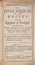 Hallywell Henry d 1703 Melampronoea or a Discourse of the Polity and Kingdom of Darkness Together with a Solution for the Chiefe