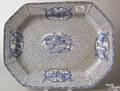 Large blue and white Adams platter