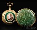 Thomas Green Giltbrass and Shagreen Pair Case Watch