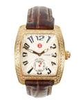 Michele Urban Mini Diamond Watch wLeather Band