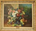 Antoine Conty French b 1818 Still Life of Fruit and Flowers