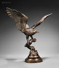 American School 20th Century Eagle Perched with Outstretched Wings