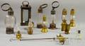 Nine Assorted Metal and Wood Lanterns and Lighting Devices