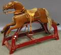 Clothclad Carved and Painted Wood Gliding Horse