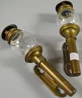 Pair of French Brass and Blown Glass Alcohol Lamp Wall Sconces