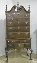 Queen Anne style walnut high chest