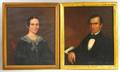 Two 19th Century American School Oil on Canvas Portraits of a Woman and a Gentleman