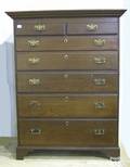 Pennsylvania Chippendale walnut semi tall chest