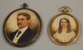 Gerald Sinclair Hayward American 18451926 Two Portrait Miniatures of a Young Woman and a Gentleman