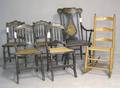 Six chairs to include a set of 4 painted cane seat dining chairs